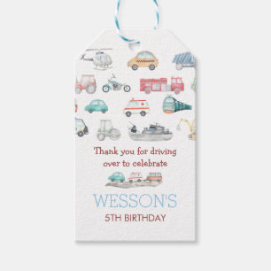 Transportation Birthday Party Favor tag, Gift Tags