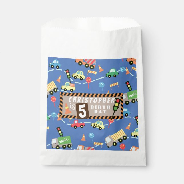 Transportation  Blue Favour Bags (Front)