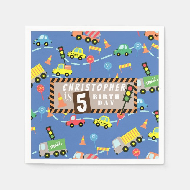 Transportation  Blue Napkin (Front)