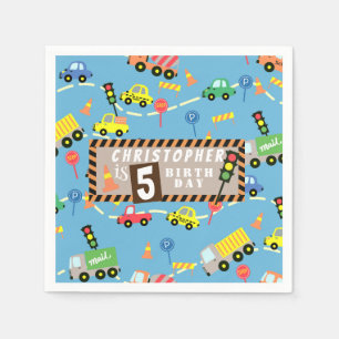 Transportation Blue Napkin