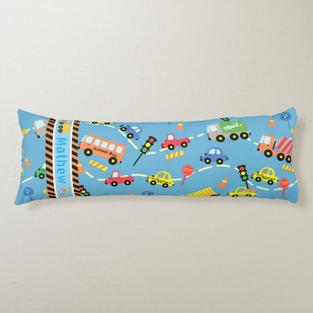 Transportation Boys blue Body Cushion (Front)