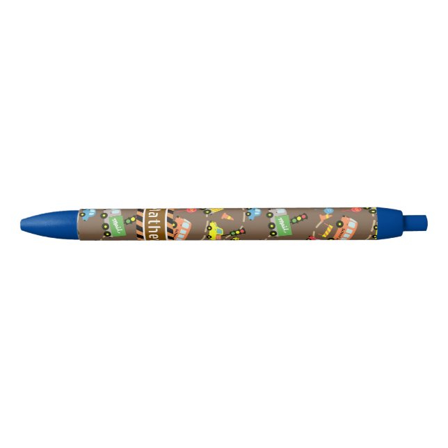 Transportation Boys Brown Black Ink Pen (Front)