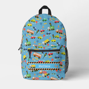Transportation Boys Green Printed Backpack