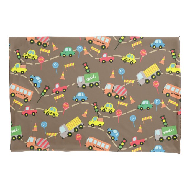 Transportation Brown.   Pillowcase (Front)