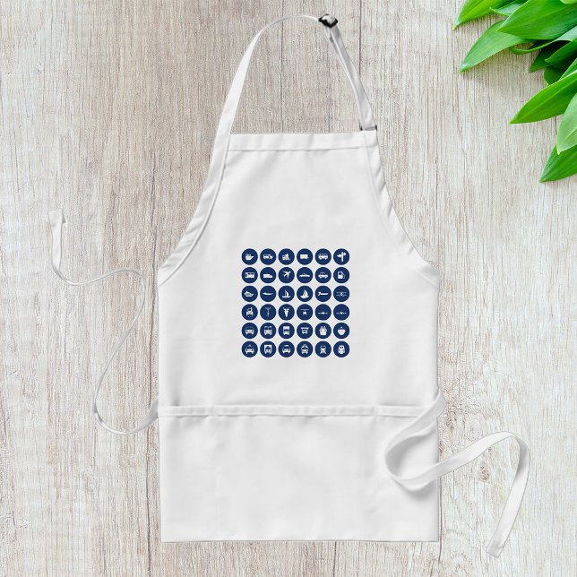 Transportation Icons Symbols In Blue Standard Apron (Creator Uploaded)