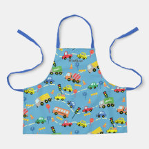 Transportation kids blue. All-Over Print Apron