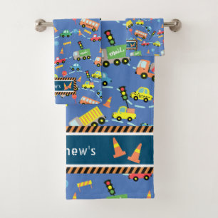 Transportation Kids Blue. Wash Cloth