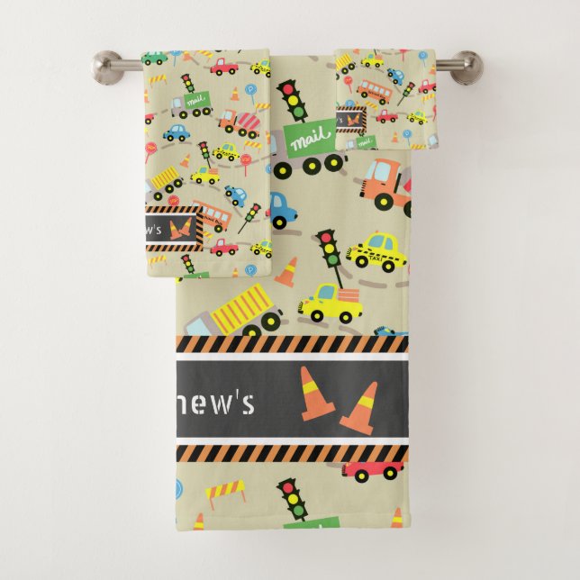 Transportation Kids Brown.  Wash Cloth (Insitu)