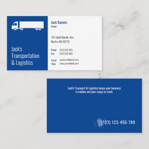 Transportation & Logistic   Blue Truck Business Ca Card