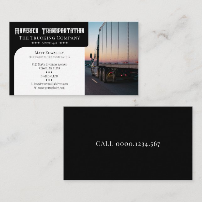 Transportation & Logistic | Truck Business Card (Front/Back)