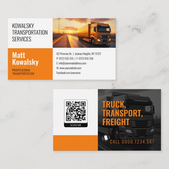 Transportation & Logistic | Truck Business Card (Front/Back)