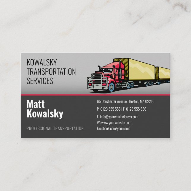 Transportation & Logistic | Truck Business Card (Front)