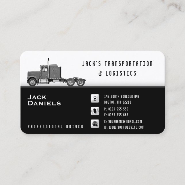 Transportation & Logistic | Truck Business Card (Front)
