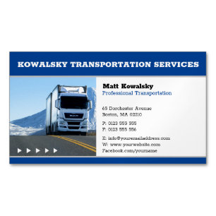 Transportation & Logistic Truck Magnetic Business Card