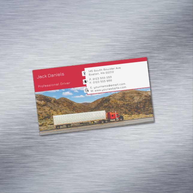 Transportation & Logistic | Truck Train Magnetic Business Card (In Situ)