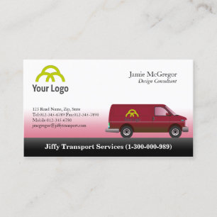 Transportation Red Van Business Cards