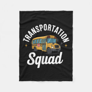 Transportation Squad Back To School Bus Driver Mon Fleece Blanket