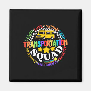Transportation Squad Back To School Bus Driver Mon Magnet