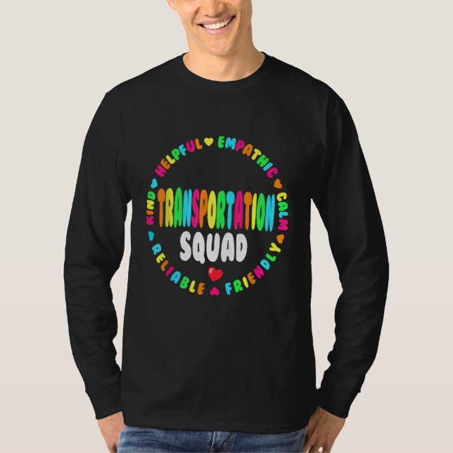 Transportation Squad Back To School Bus Driver Mon T-Shirt (Front)