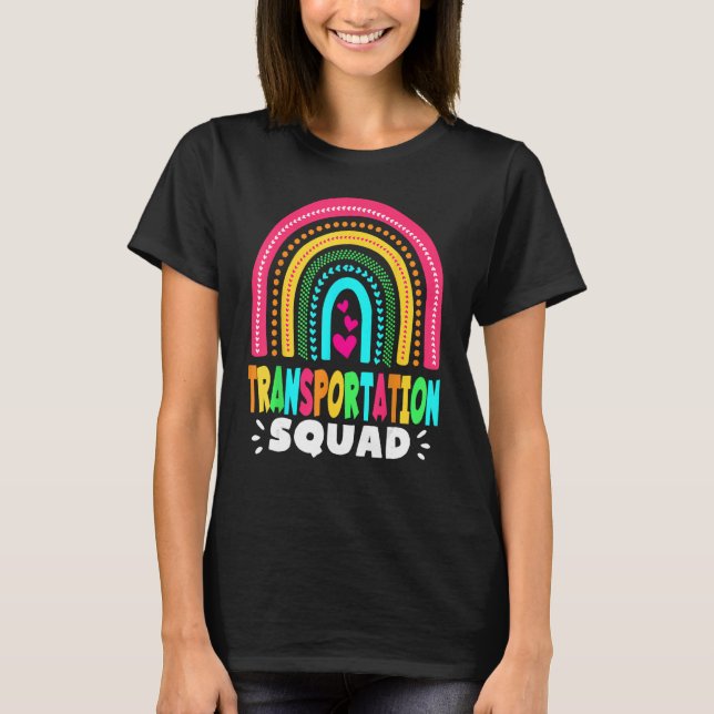 Transportation Squad Back To School Bus Driver Mon T-Shirt (Front)