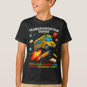 Transportation Squad Funny School Bus Driver Back T-Shirt