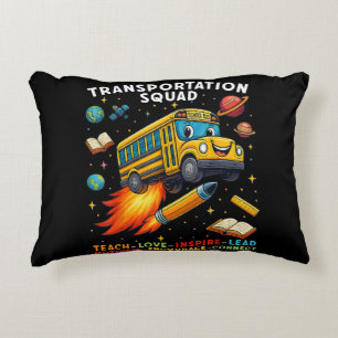 Transportation Squad Funny School Bus Driver Decorative Cushion
