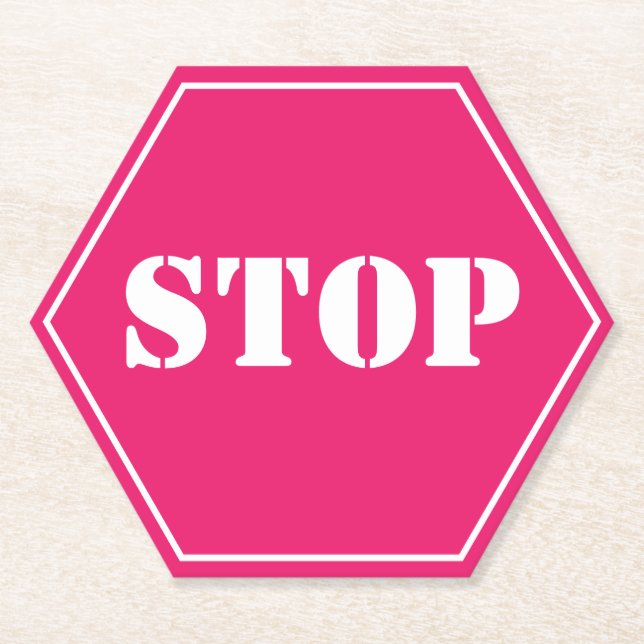 Transportation  Stop Signs Paper Coaster (Front)