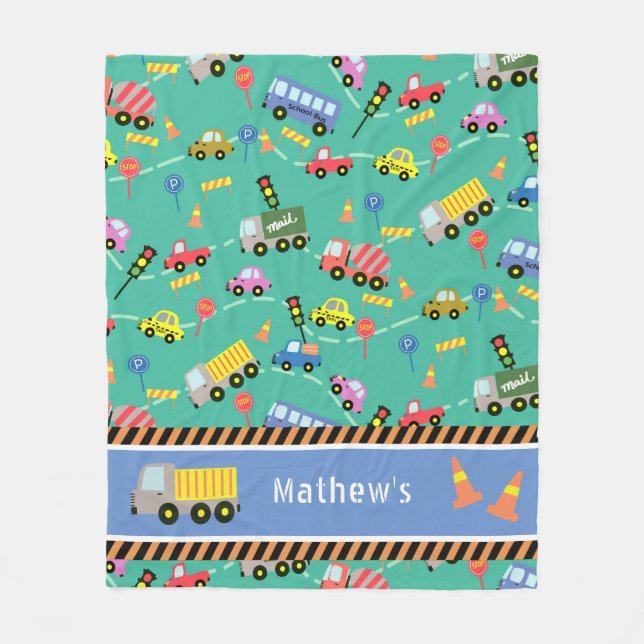 Transportation Teal.   Fleece Blanket (Front)