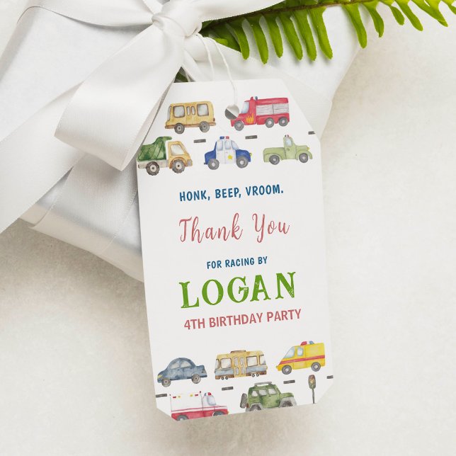 Transportation Trucks Birthday Thank You Tag (Creator Uploaded)