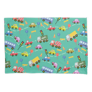 Transportation Turquoise Pillowcase