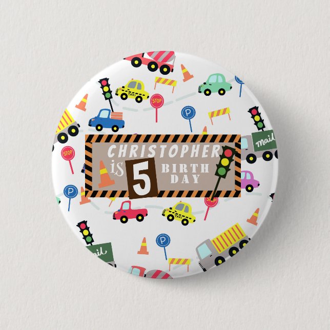 Transportation White 6 Cm Round Badge (Front)