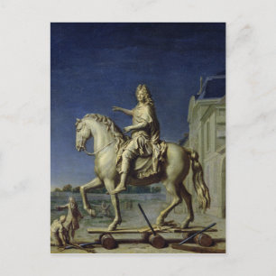 Transporting the Equestrian Statue of Louis Postcard