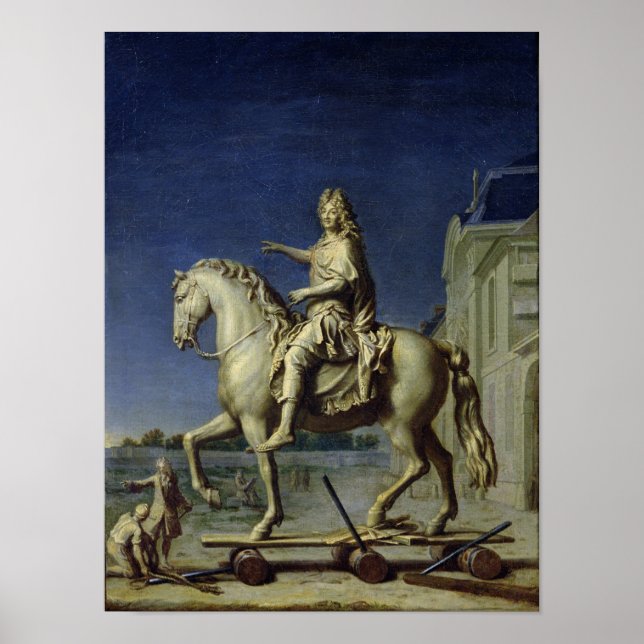 Transporting the Equestrian Statue of Louis Poster (Front)