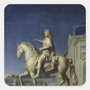 Transporting the Equestrian Statue of Louis Square Sticker