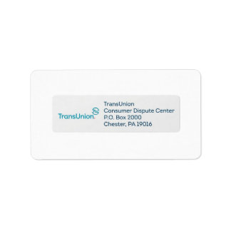 TransUnion Mailing Address Label