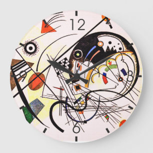 Transverse Line - Wassily Kandinsky Modern Art  Large Clock