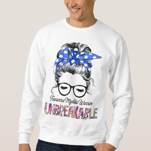 Transverse Myelitis Awareness Ribbon Support Gifts Sweatshirt (Front)