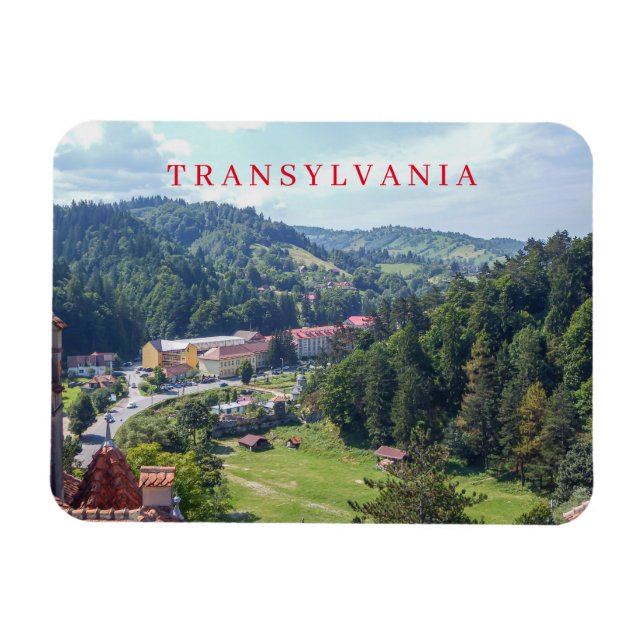 Transylvania Bran panoramic view fridge magnet (Horizontal)