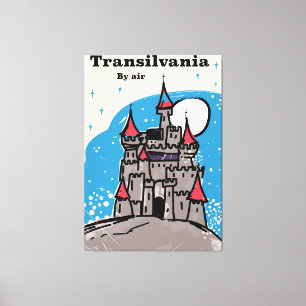 Transylvania Castle vintage travel poster Canvas Print