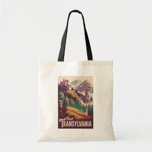 Transylvania Landscape Illustration Travel Art Tote Bag