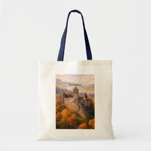 Transylvania Romania Illustration Travel Art Vinta Tote Bag