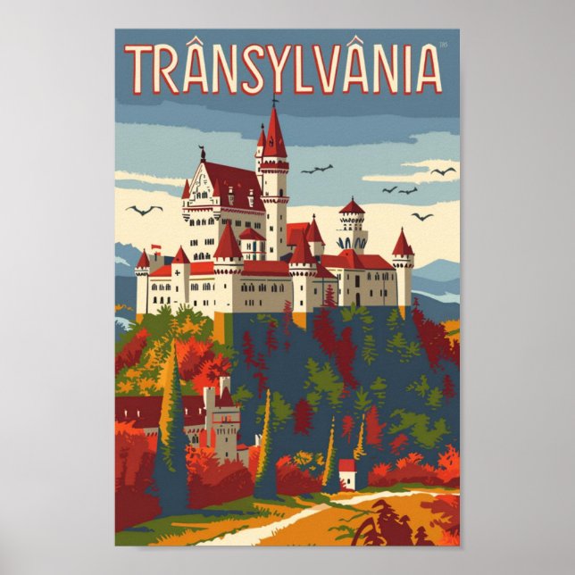 Transylvania Romania Vintage Famous Travel Place Poster (Front)