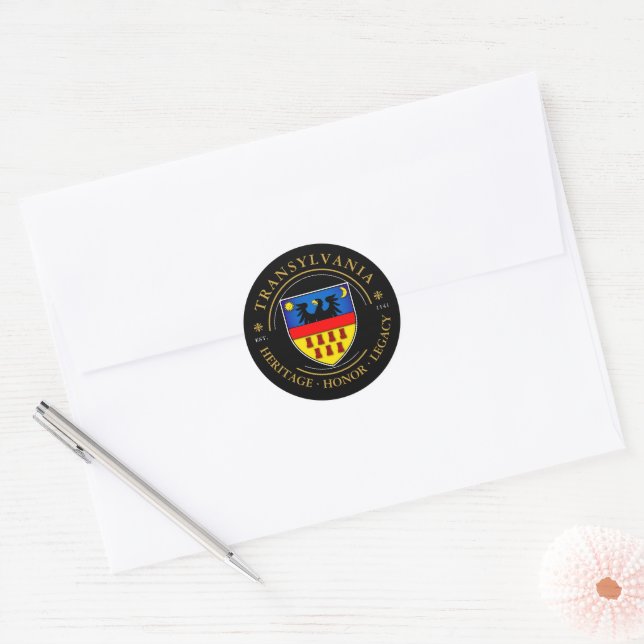 Transylvanian Saxons Crest Classic Round Sticker (Envelope)