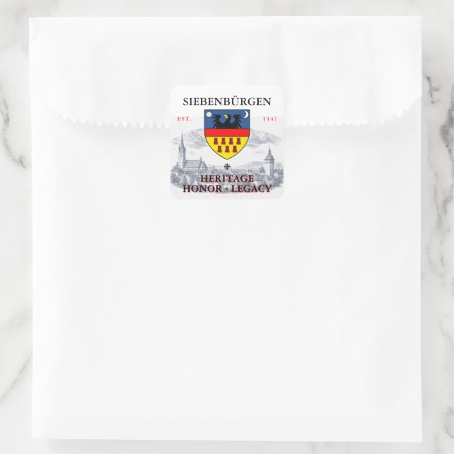 Transylvanian Saxons Crest Square Sticker (Bag)