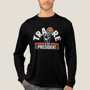 Traore Ibrahim Traoré is my President - Captain Tri-Blend Shirt