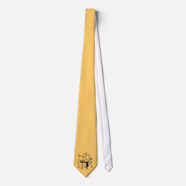 Trap set drummer abstract bw sketch design tie (Front)