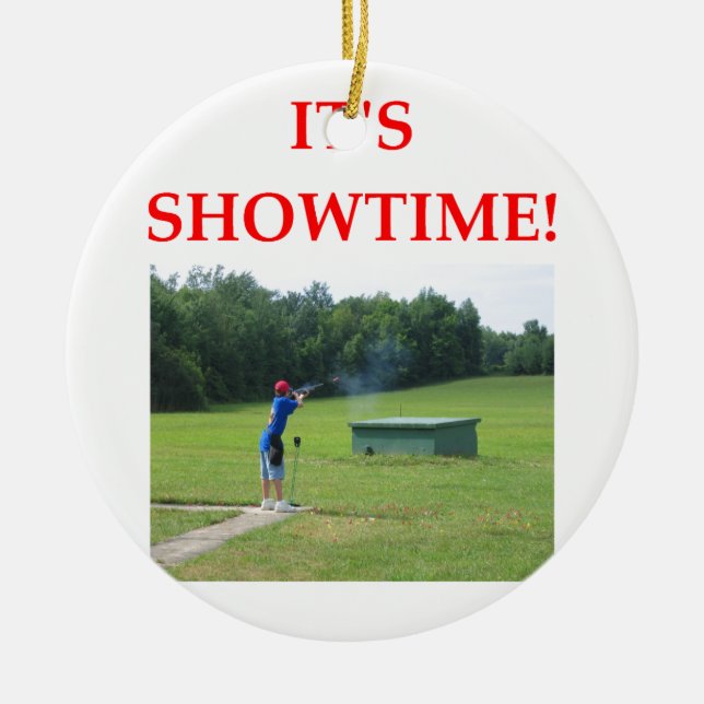 trap shooting ceramic tree decoration (Front)