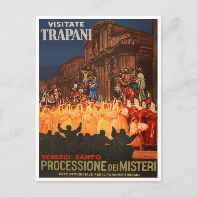 Trapani, Italy, Processione dei Misteri Travel Postcard (Front)