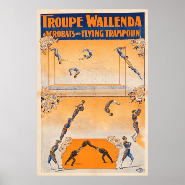Trapeze, Acrobats And Flying Trampolin Poster (Front)