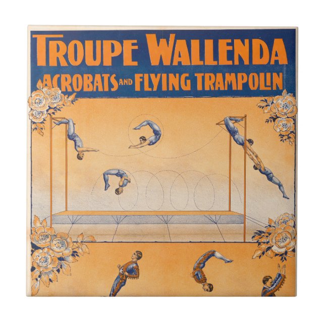 Trapeze, Acrobats And Flying Trampolin Tile (Front)